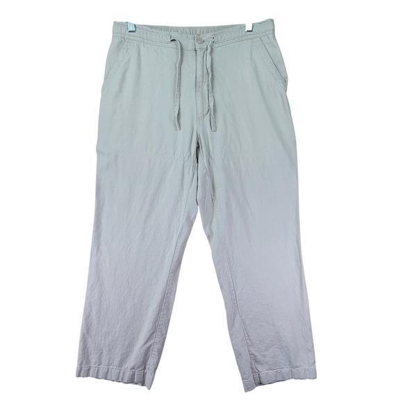Cubavera Other - Cubavera Linen Blend Pants Mens 31x26 Beige Good Casual Drawstring Flat Front